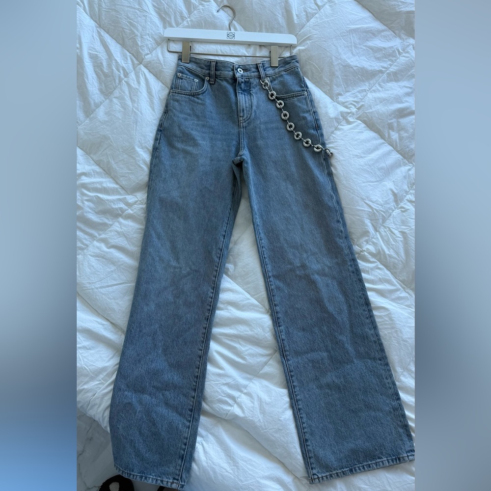 Loewe Chain embellished mid-rise straight leg jeans *SOLD OUT EVERYWHERE*